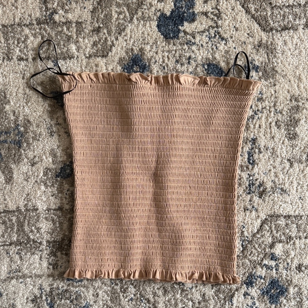 H&M Beige Smocked Top